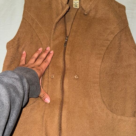 Fairway & Greene Tan Baby Alpaca Wool Golf Vest Women's Size S/P Made in Peru - Picture 8 of 9